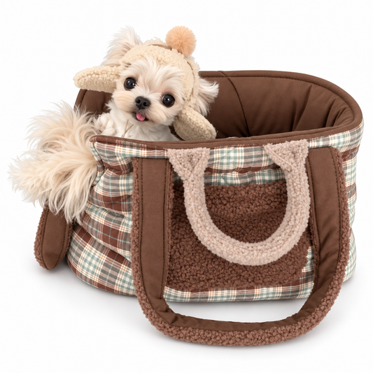 Cocoa Check Pet Shoulder Bag