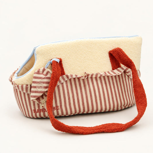 Sunday Stripe Pet Carrier — Rust Stripe