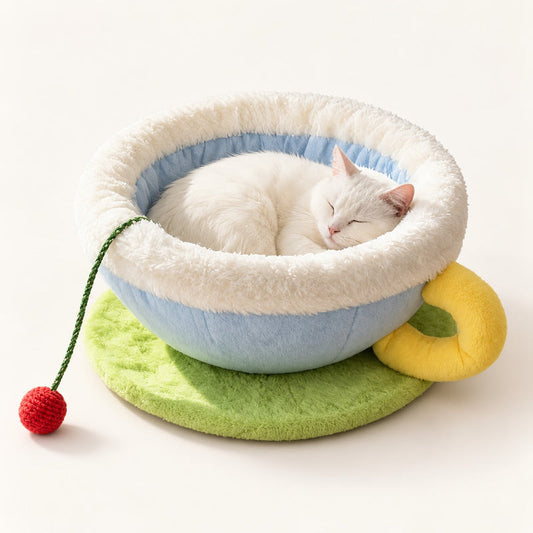Teacup Cuddle Bed — Blue / Lime