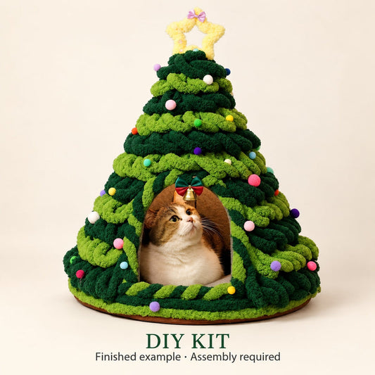 Christmas Tree Cat Cave — DIY Kit — Forest Green Kit